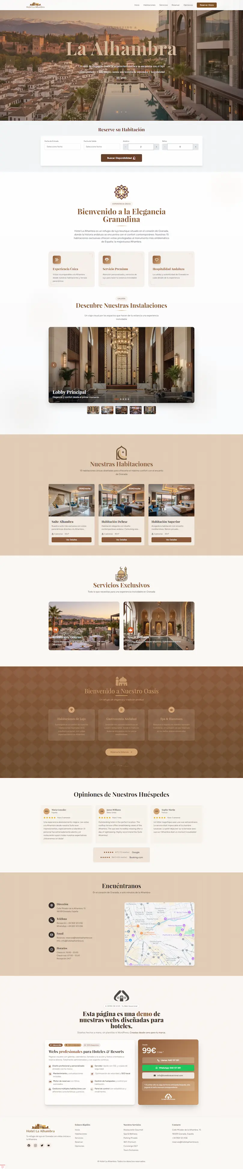 Captura de imagen de proyecto web de hotel La Alhambra