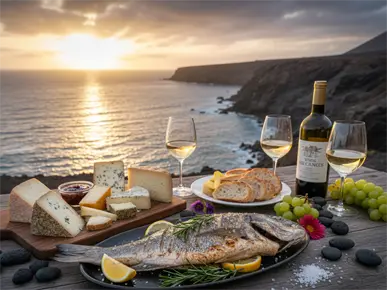 Gastronomía local con pescado fresco y mojo