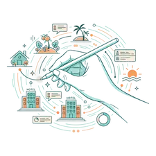 Ilustración para representar diseños webs hechos a mano