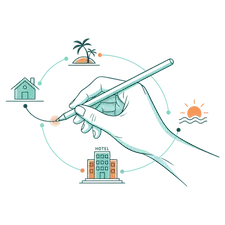 Ilustración que representa como diseñamos las webs a mano